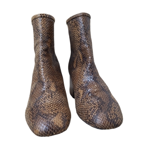 Bershka Python Chunky Heel Ankle Boots Size 36 EU 6 US - Picture 12 of 14